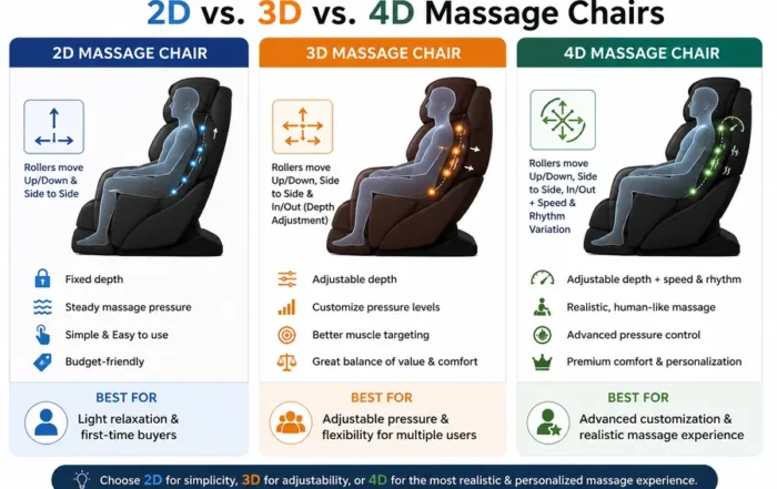 2D vs. 3D vs. 4D Massage Chairs: What's the Difference and Which One Is Right for You?